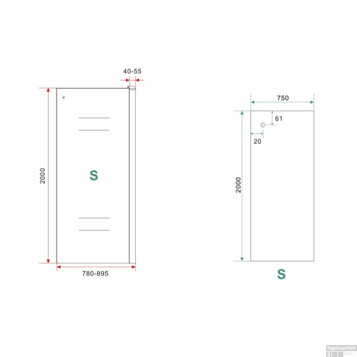 Inloopdouche Met Handdoekhouder Wiesbaden Sita Helder Glas 80x200 Cm 8 Mm Chroom - Afbeelding 2