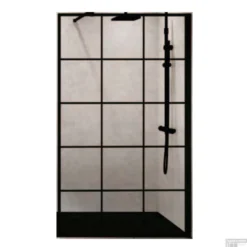 Inloopdouche Novellini Kuadra H Squares 160x200 Cm Helder Glas Mat Zwart Raster -Aanbiedingen Ontspan Bad Winkel inloopdouche novellini squares 160x200 cm shop