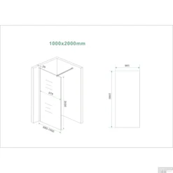 BWS Inloopdouche Pro Line Helder Glas 100x200 Mat Wit Profiel En Stabilisatiestang -Aanbiedingen Ontspan Bad Winkel inloopdouche proline 100x200 8mm nano coating tech