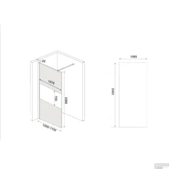 BWS Inloopdouche Pro Line Rookglas Met Middenband 110x200 8mm Nano Coating Chroom Profiel En Stang -Aanbiedingen Ontspan Bad Winkel inloopdouche proline 110x200 8mm nano coating tech 15