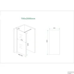 BWS Inloopdouche Pro Line Helder Glas 70x200 Geborsteld Messing Koper Profiel En Stang -Aanbiedingen Ontspan Bad Winkel inloopdouche proline 70x200 8mm nano coating tech 1