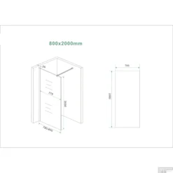 BWS Inloopdouche Pro Line Middenband 80x200 Geborsteld Messing Koper Profiel En Stang -Aanbiedingen Ontspan Bad Winkel inloopdouche proline 80x200 8mm nano coating tech 1 1