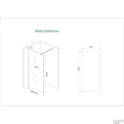 BWS Inloopdouche Pro Line Rookglas 90x200 Nano Coating Mat Wit Profiel En Stabilisatiestang -Aanbiedingen Ontspan Bad Winkel inloopdouche proline 90x200 8mm nano coating tech 6