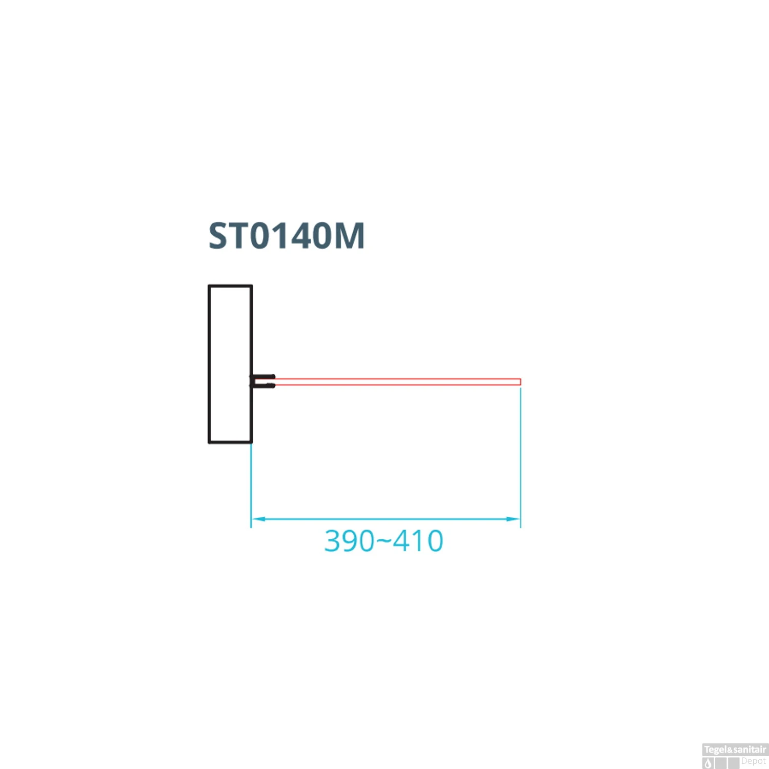 Inloopdouche Van Rijn ST01 Met Middenband 40x200 Cm 8 Mm Chroom - Afbeelding 2