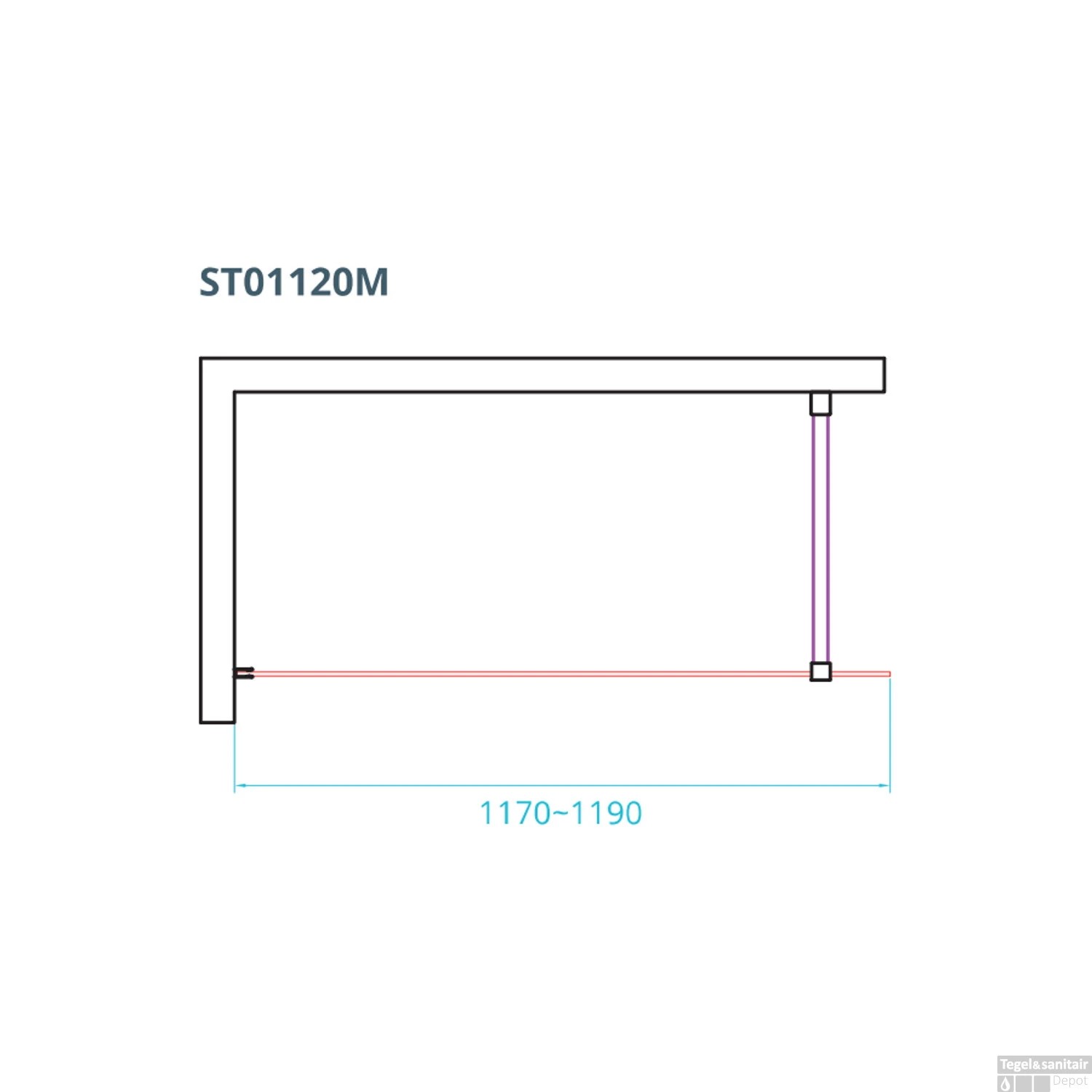 Inloopdouche Van Rijn ST01 Met Stabilisatiestang 120x200 Cm Rookglas 8 Mm RVS 4 Inloopdouche Van Rijn ST01 Met Stabilisatiestang 120x200 Cm Rookglas 8 Mm RVS - Afbeelding 2