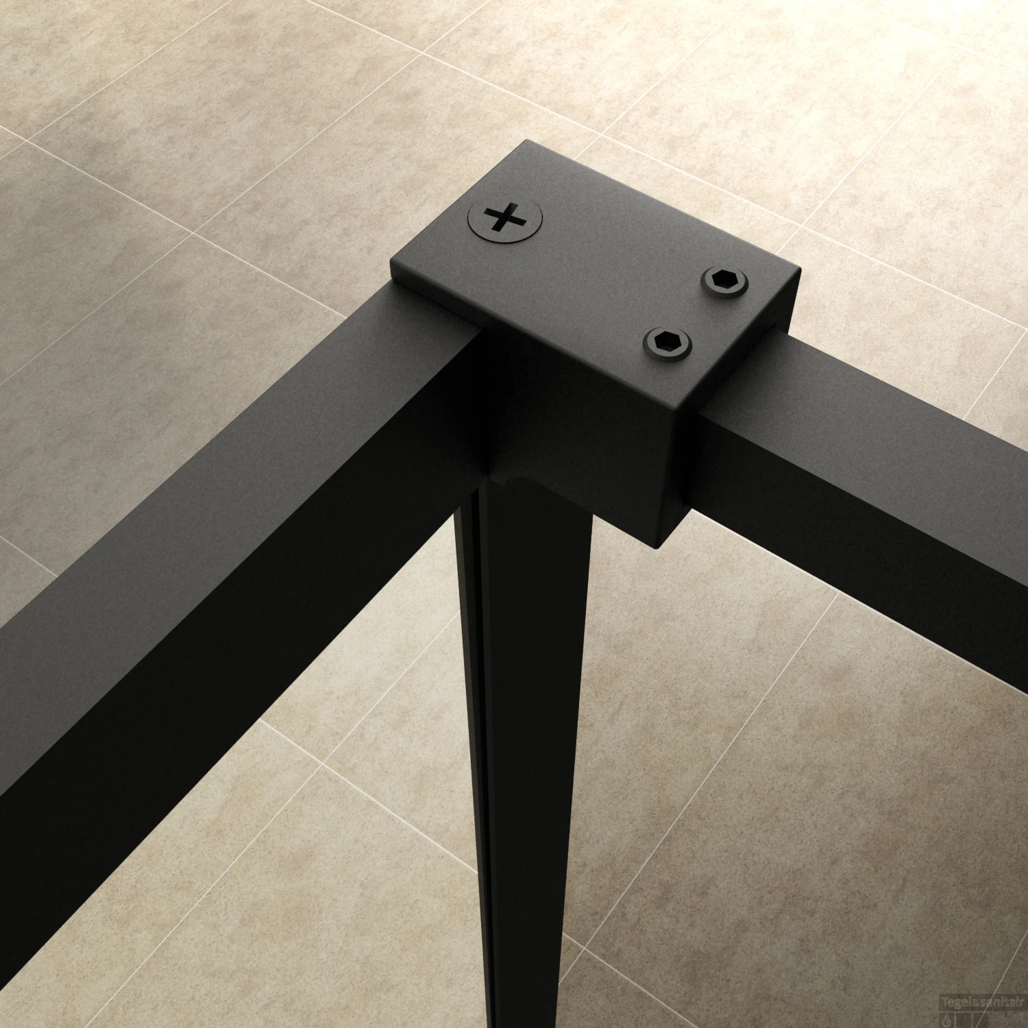 Wiesbaden Douchewand Square 10mm 120x200cm Stabilisatiestang | Nano Coating | Mat Zwart | Inloopdouche - Afbeelding 3