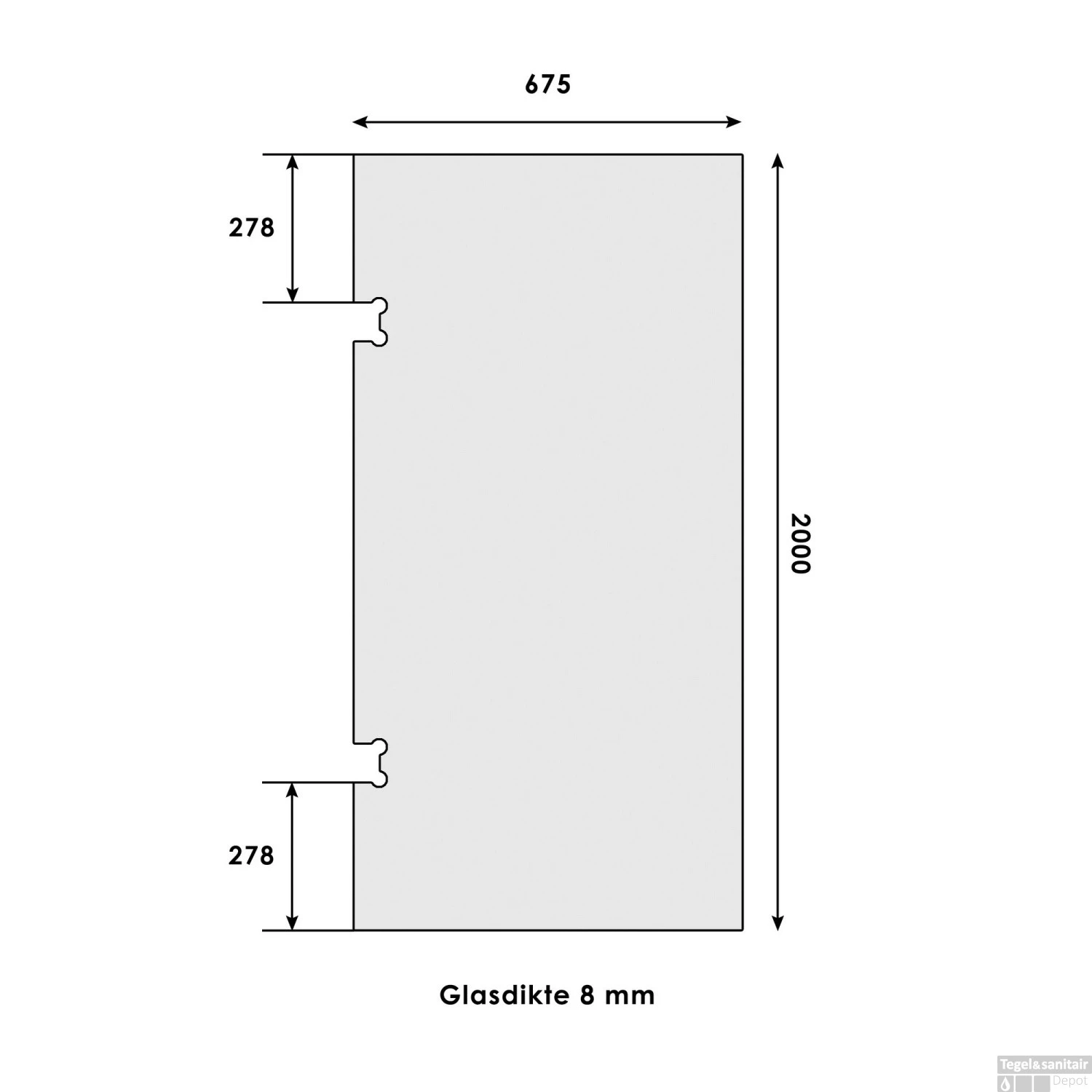 Inloopwand Profielloos Just Creating W1 70 Cm Zonder Beslag Omkeerbaar Helder Glas - Afbeelding 3