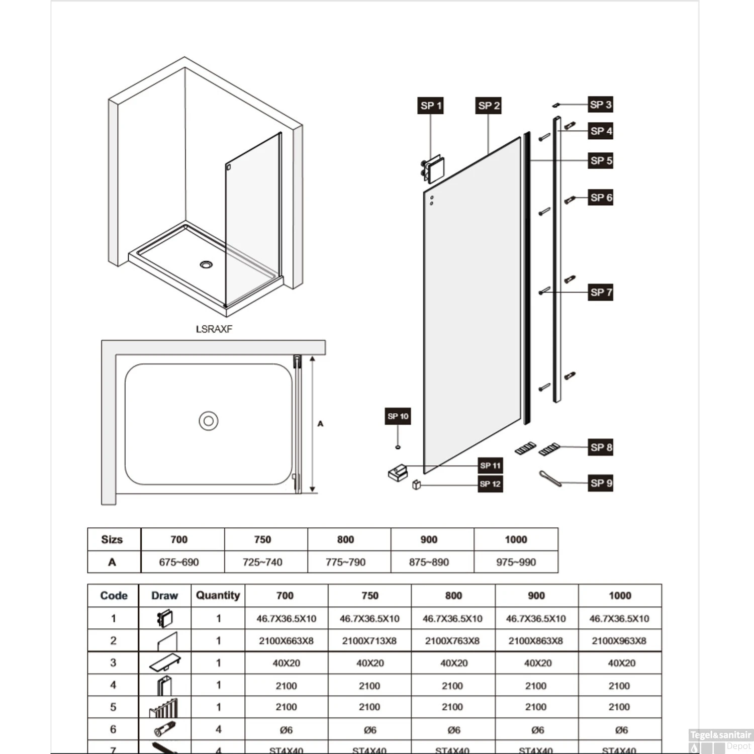 Douchecabine Lacus Procida 160 Cm Naar Binnen En Buiten Klapdeur 8mm Helder Glas (1 Zijwand) 5 Douchecabine Lacus Procida 160 Cm Naar Binnen En Buiten Klapdeur 8mm Helder Glas (1 Zijwand) - Afbeelding 3