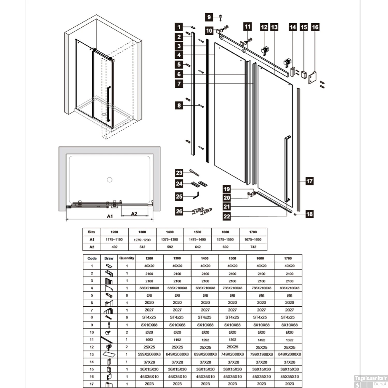 Nisdeur Lacus Procida 8mm Nano Helder Glas (ALLE MATEN) 5 Nisdeur Lacus Procida 8mm Nano Helder Glas (ALLE MATEN) - Afbeelding 3