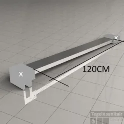 Losse Stabilisatiestang Chroom 120cm -Aanbiedingen Ontspan Bad Winkel losse vierkante stabilisatiestang 120cm basis