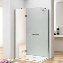 Douchecabine Lacus Capraia Mirror 140 Cm Klapdeur 8mm Helder/Spiegel Nanoglas