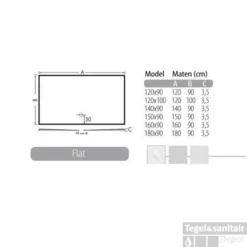 Luxe Zelfdragende Douchevloer Flat 120 X 90 X 3,5 Cm -Aanbiedingen Ontspan Bad Winkel luxe zelfdragende douchevloer flat 120 x 90 x 3 5 cm lijntekening