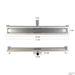 RVS Douchegoot Muurflens Met Uitneembaar Sifon 100x7cm 6,7cm Diep STANDAARD ROOSTER -Aanbiedingen Ontspan Bad Winkel muur design rooster 100cm tech