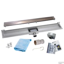 RVS Douchegoot Muurflens Met Uitneembaar Sifon 90x7cm 6,7cm Diep TEGEL ROOSTER -Aanbiedingen Ontspan Bad Winkel muur tegel rooster 90cm shop