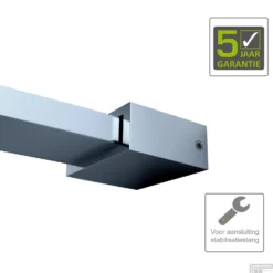 BWS Muurkoppeling Vierkant Tbv Stabilisatiestang Chroom