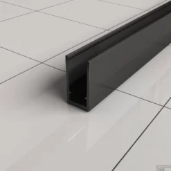 BWS Inloopdouche Pro Line Middenband 120x200 8mm Nano Coating Mat Zwart Profiel En Stang -Aanbiedingen Ontspan Bad Winkel muurprofiel mat zwart 9