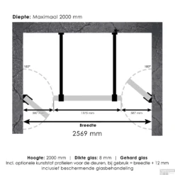 Niscabine XL Compleet Just Creating 260x200 Cm 60/140/60 Gunmetal -Aanbiedingen Ontspan Bad Winkel niscabine xl compleet just creating 260x200 cm 60 140 60 gunmetal tec