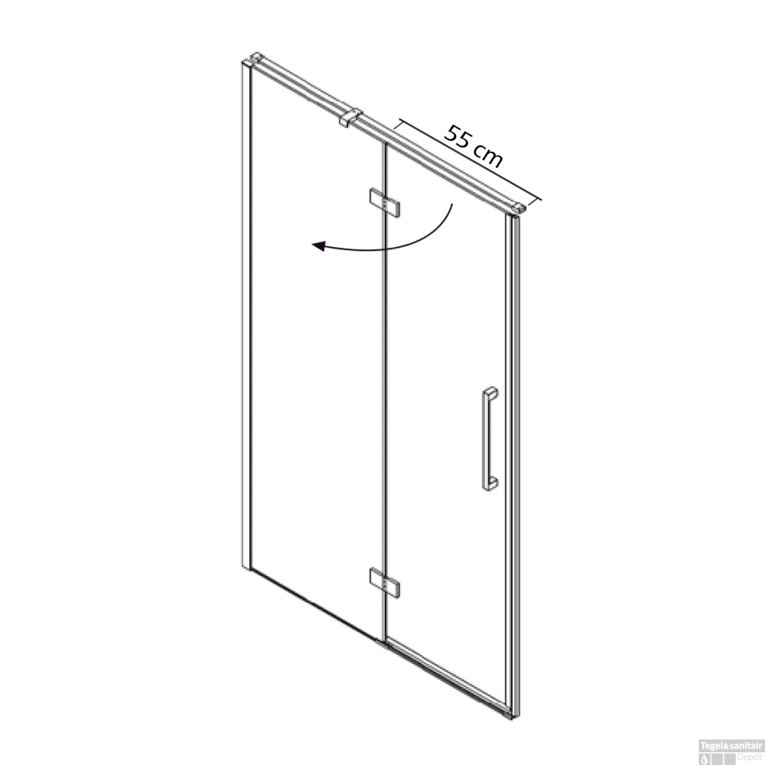 Nisdeur Boss & Wessing P&L Design Klapdeur 2-delig 80x200cm 8mm NANO Coating - Afbeelding 3