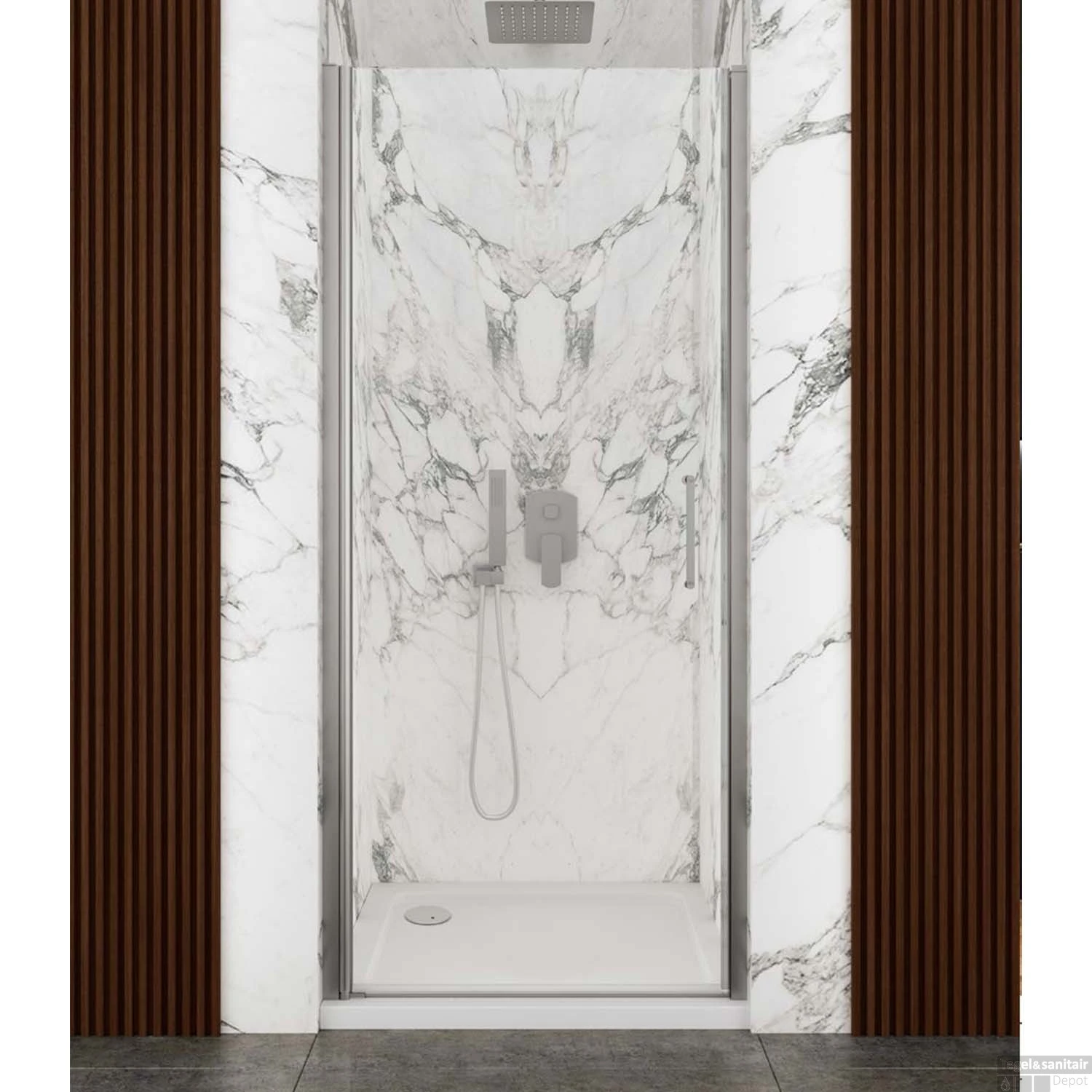 Nisdeur Lacus Giglio Evo 1 Klapdeur 95x200 Cm Helder Glas Chroom