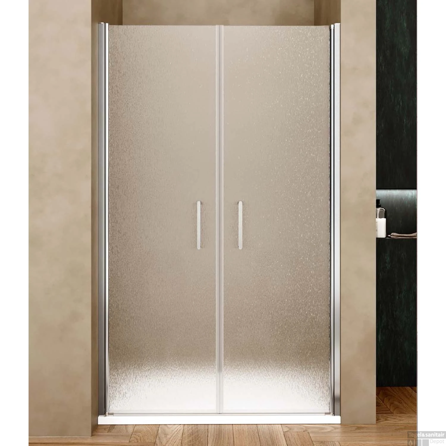 Nisdeur Lacus Giglio Evo Fox Saloon 2 Klapdeuren 75x200 Cm Chinchilla Glas Chroom