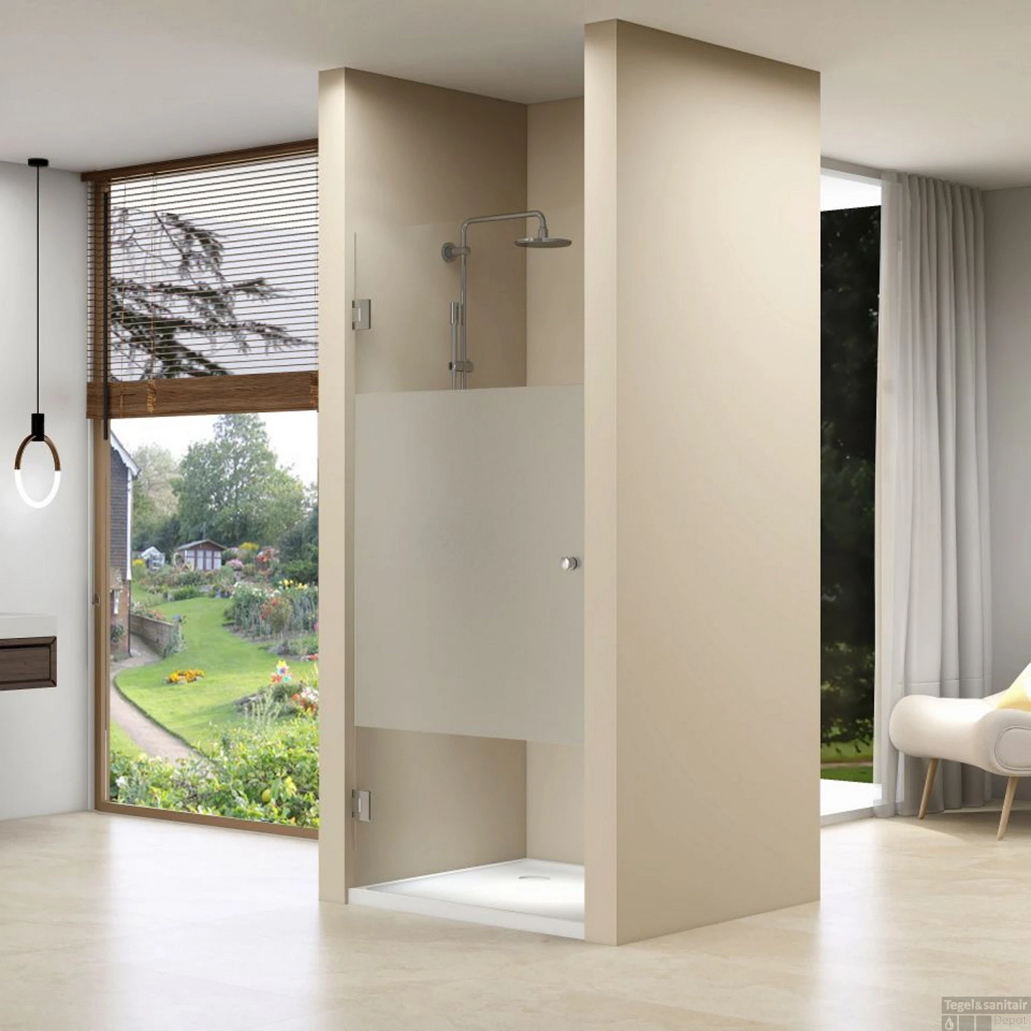 Nisdeur Van Rijn ST01 Profielloos 70x200 Cm Met Satijnbaan 8 Mm RVS