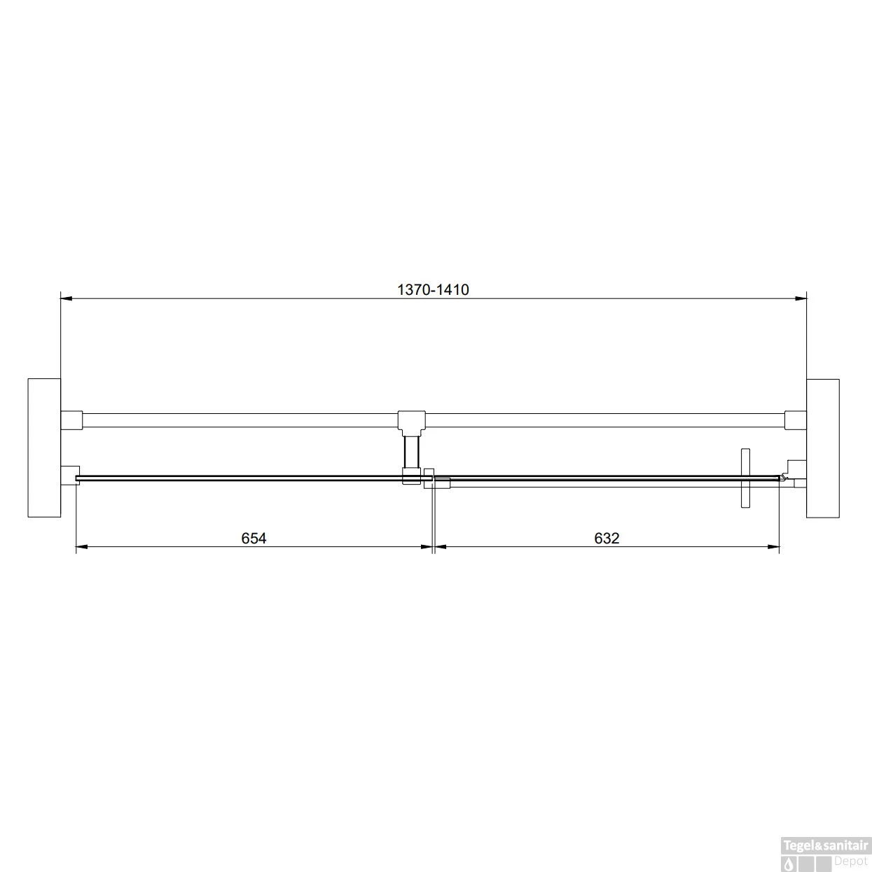 Nisdeur Van Rijn ST05 Draaideur Met Vaste Wand 140x200 Cm 8 Mm Zwart 5 Nisdeur Van Rijn ST05 Draaideur Met Vaste Wand 140x200 Cm 8 Mm Zwart - Afbeelding 3