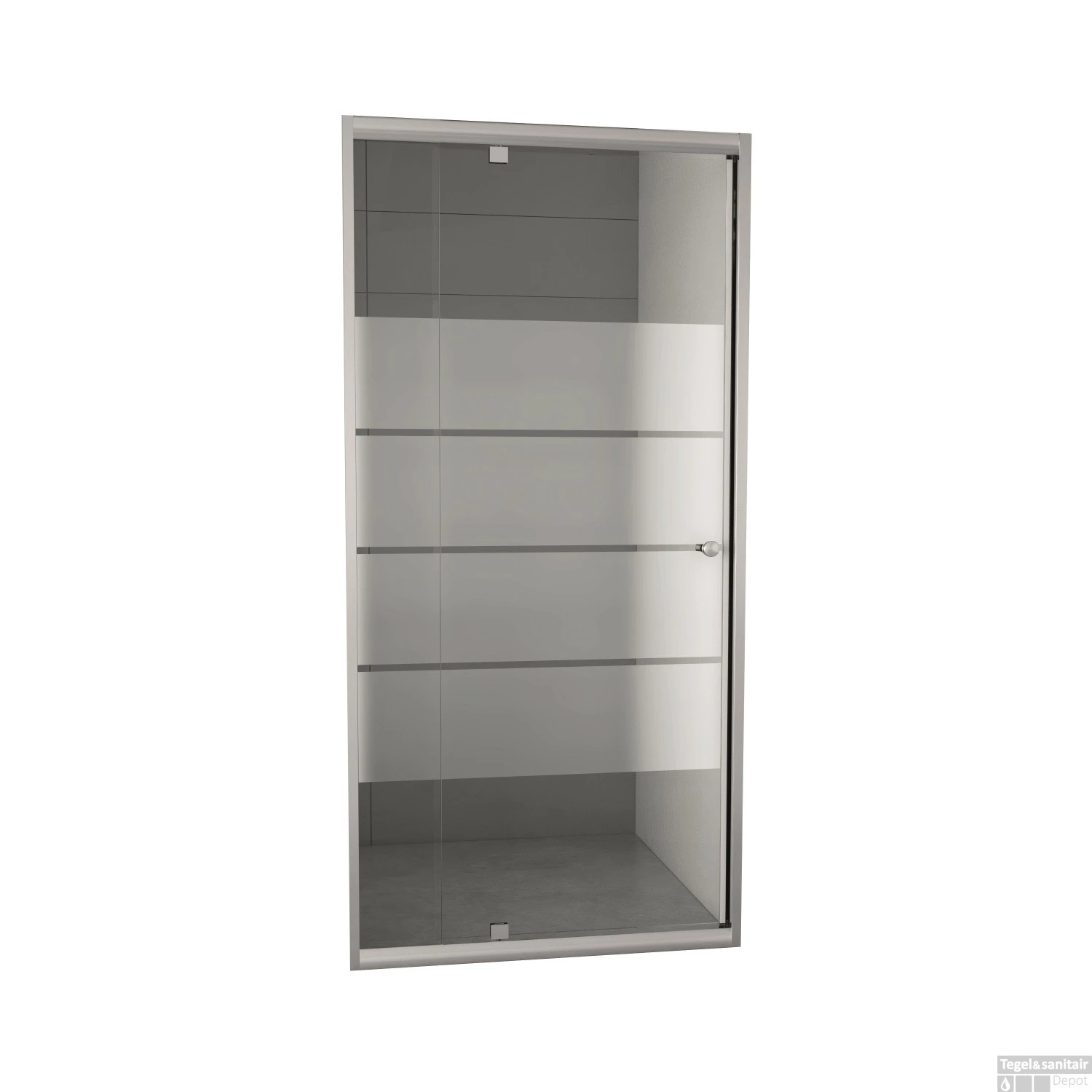 Nisdeur VM Go Gordon 107-122x190cm Verstelbaar 6mm Gematteerd Chroom