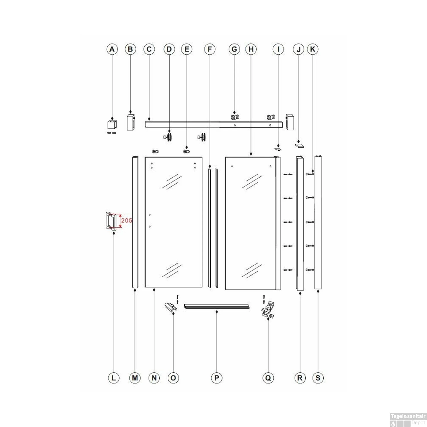 Nisdeur Wiesbaden Schuifdeur 120x200cm 8mm NANO Coating 7 Nisdeur Wiesbaden Schuifdeur 120x200cm 8mm NANO Coating - Afbeelding 5