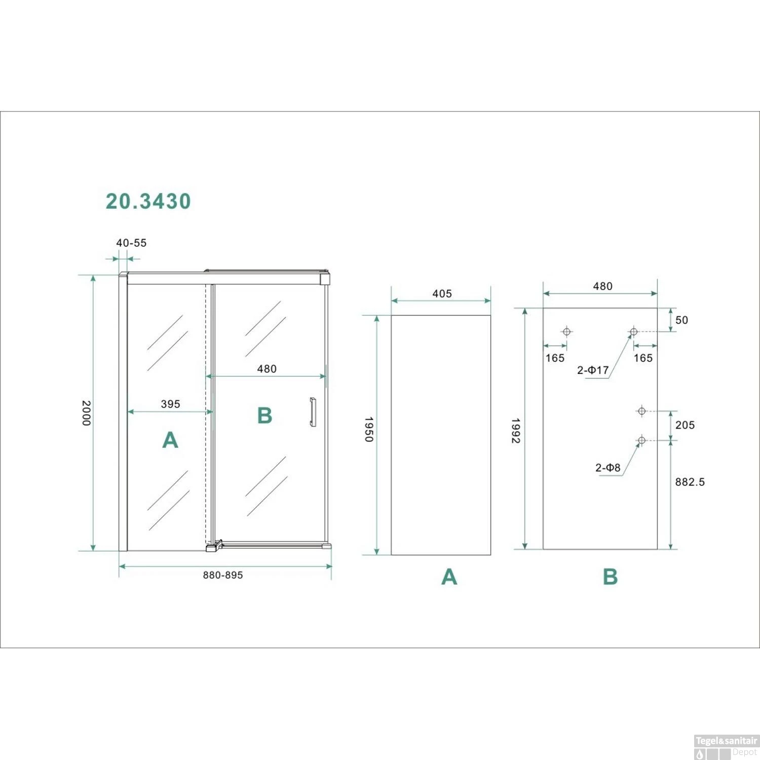Wiesbaden Douchedeur | Softclose 2.0 | 90x200cm | 8mm Aluminium NANO Coating | Nisdeur - Afbeelding 5