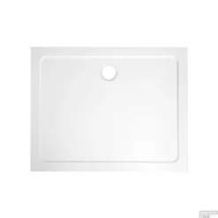 Douchebak Gegoten Marmer Sapho Aqualine 100x70x3 Cm Rechthoek Wit