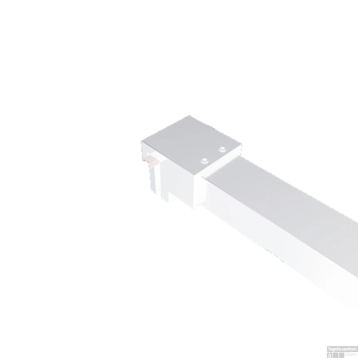 BWS Inloopdouche Pro Line Helder Glas 120x200 Mat Wit Profiel En Stabilisatiestang - Afbeelding 3