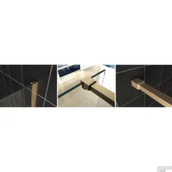 BWS Inloopdouche Pro Line Rookglas 80x200 Nano Coating Geborsteld Messing Goud Profiel En Stang -Aanbiedingen Ontspan Bad Winkel profielset met stabilisatiestang wiesbaden slim 120cm messing goud shop 1 1