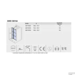 Douchedeur Met Vast Paneel Riho Grid 130x200 Cm 6 Mm Helderglas Zwarte Profielen -Aanbiedingen Ontspan Bad Winkel riho grid gb104 1 1