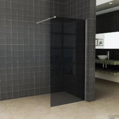 BWS Inloopdouche Pro Line Rookglas 80x200 8mm Nano Coating RVS Profiel En Stang