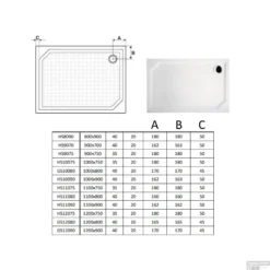 Douchebak Gegoten Marmer Sapho Sara 80x90x4 Cm Rechthoek Wit -Aanbiedingen Ontspan Bad Winkel sara t.t 2