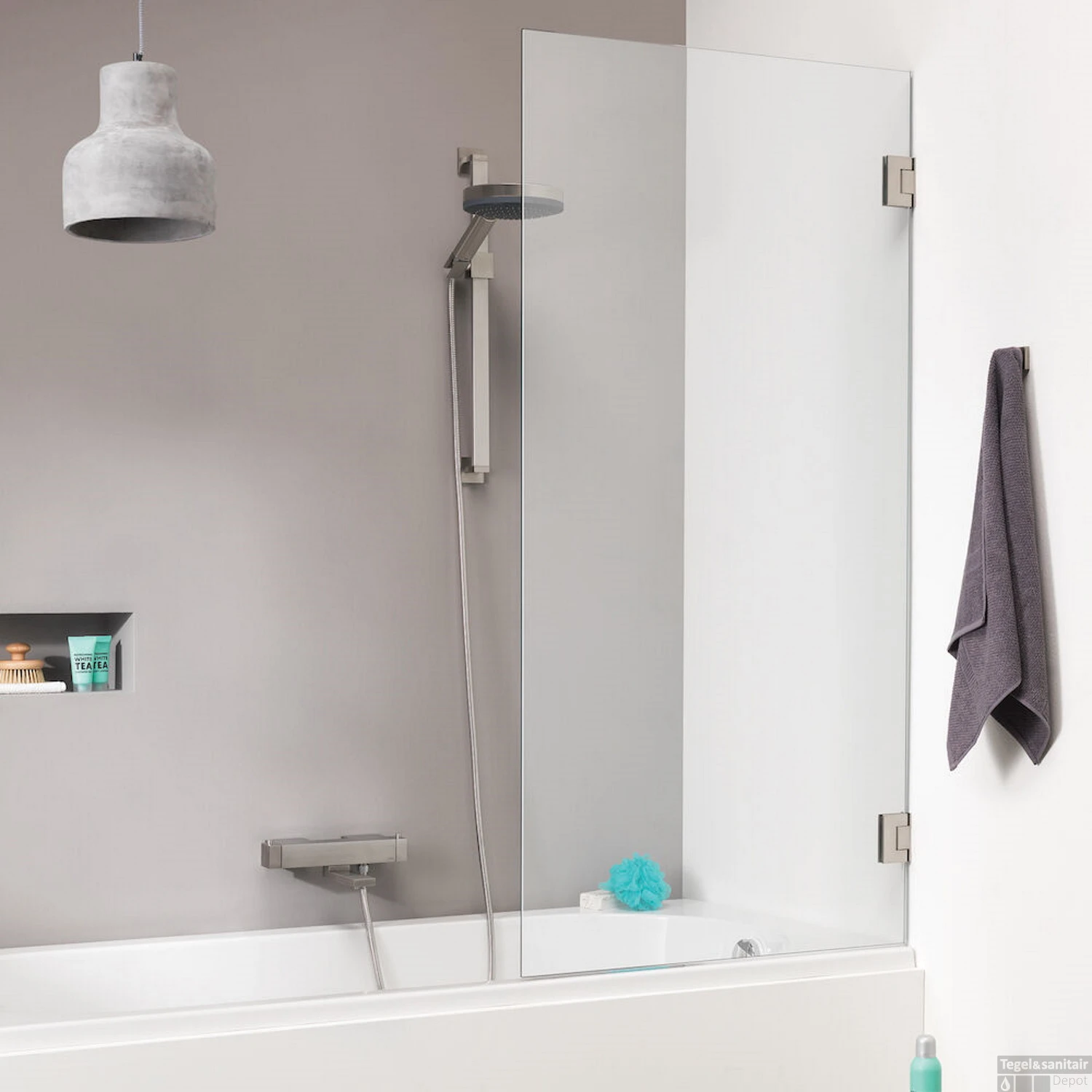 Badwand Sealskin 'I AM' 85x160 Cm Chroom/Zilver 1 Deel Helder Antikalk Glas