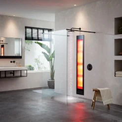 Sunshower Deluxe Black UV En Infrarood Inbouwapparaat 32x187x16 Cm Aluminium Zwart -Aanbiedingen Ontspan Bad Winkel sunshower ir black badkamer