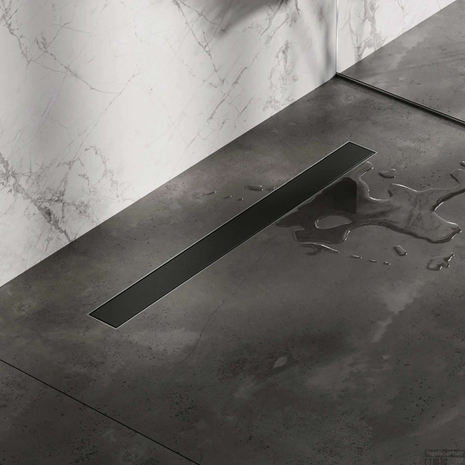 Tegelinlegrooster Brauer Black Edition Omkeerbaar Tbv Douchegoot STD/W/PS 80x7 Cm Inclusief Afstandhouders - Afbeelding 2