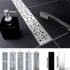 Wiesbaden RVS Douchegoot | Standaard | Flens Met Uitneembaar Sifon | 80x7cm En 6,7cm Diep -Aanbiedingen Ontspan Bad Winkel verschillende designs 3