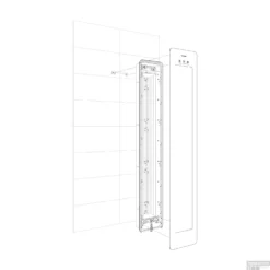 Sunshower Plus M Round Infrarood En UV-licht 140x33 Cm Inbouw - Opbouw Vlak Of Hoek Black -Aanbiedingen Ontspan Bad Winkel vlakke wand opbouw geen douchekop exploded view v2 01 3 2 1