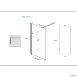 Wiesbaden Safety Glass 2.0 Inloopdouche Met Zwart Muurprofiel 900x2000 10mm NANO Glas -Aanbiedingen Ontspan Bad Winkel wiesbaden safety glass 2.0 inloopdouche muurprofiel 900x2000 10mm nano glas tech