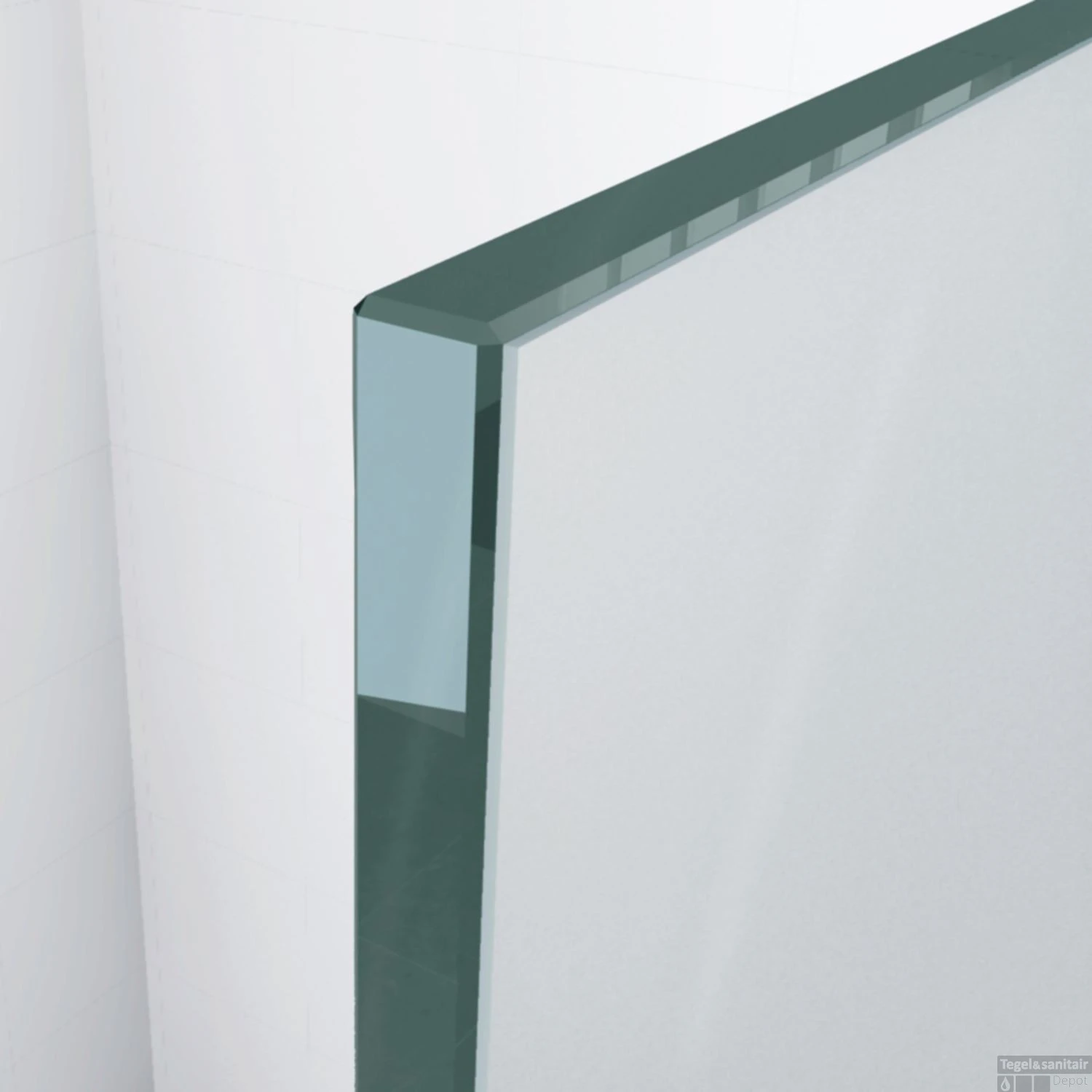 Wiesbaden Safety Glass 2.0 Inloopdouche Met Zwart Muurprofiel 900x2000 10mm NANO Glas - Afbeelding 4